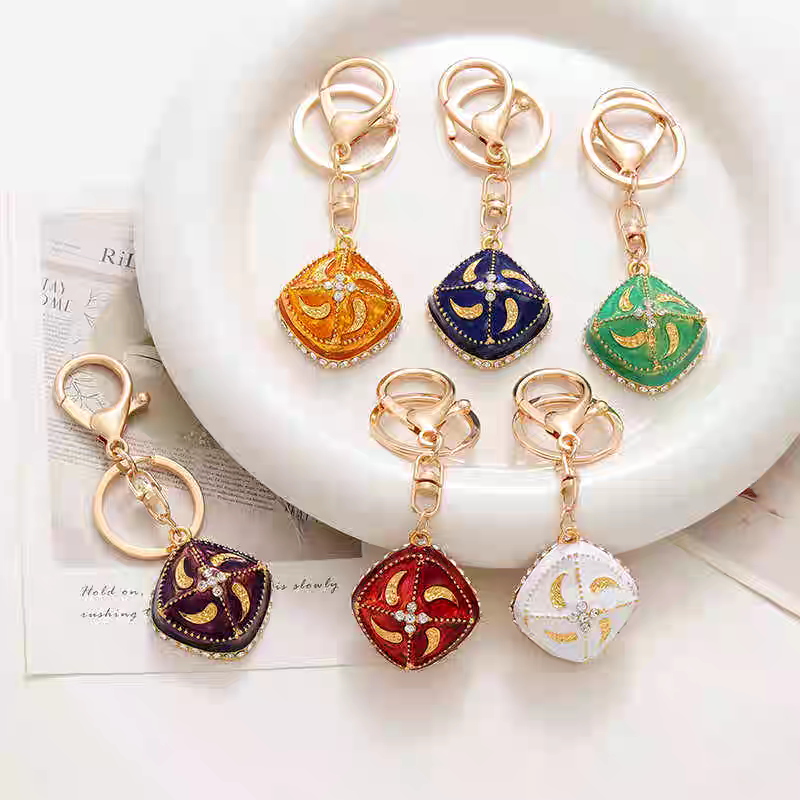 中东骆驼镶钻钥匙扣阿拉拍民族节日礼物镀金水钻包挂件带闪钻配饰汽车钥匙套汽车钥匙包壳潮玩钥匙扣配件