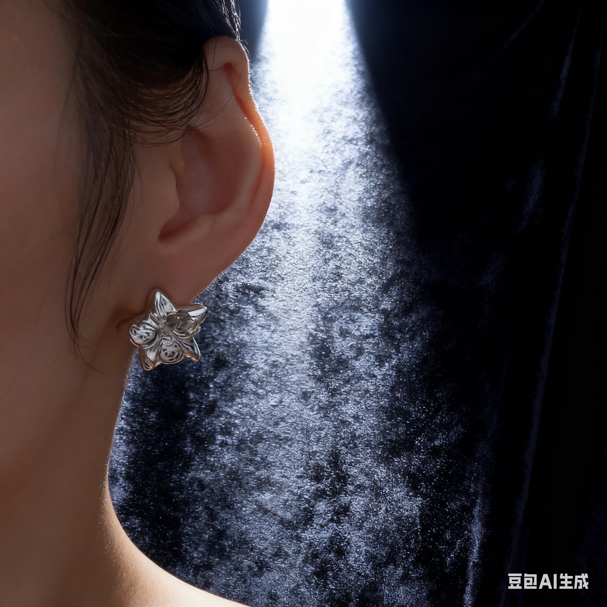 Aurora Five-pointed Star mosquito repellent Coil ear clips, no ear holes, small, exquisite and sweet earrings, Blue Iriered Star pure silver ear studs Application Scenario