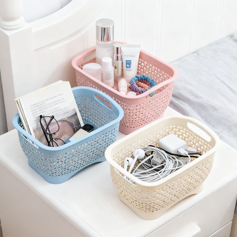 New rectangular plastic basket storage box made of rattan for express delivery details Picture
