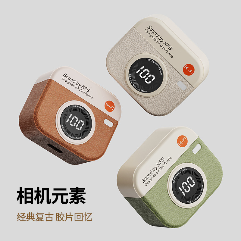 Q86 Retro Camera semi-in-ear ultra-long Battery life digital display Bluetooth headphones Specification image