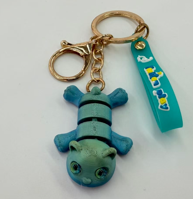 3D printed animal series keychain with movable joints and cute pendants pic 2
