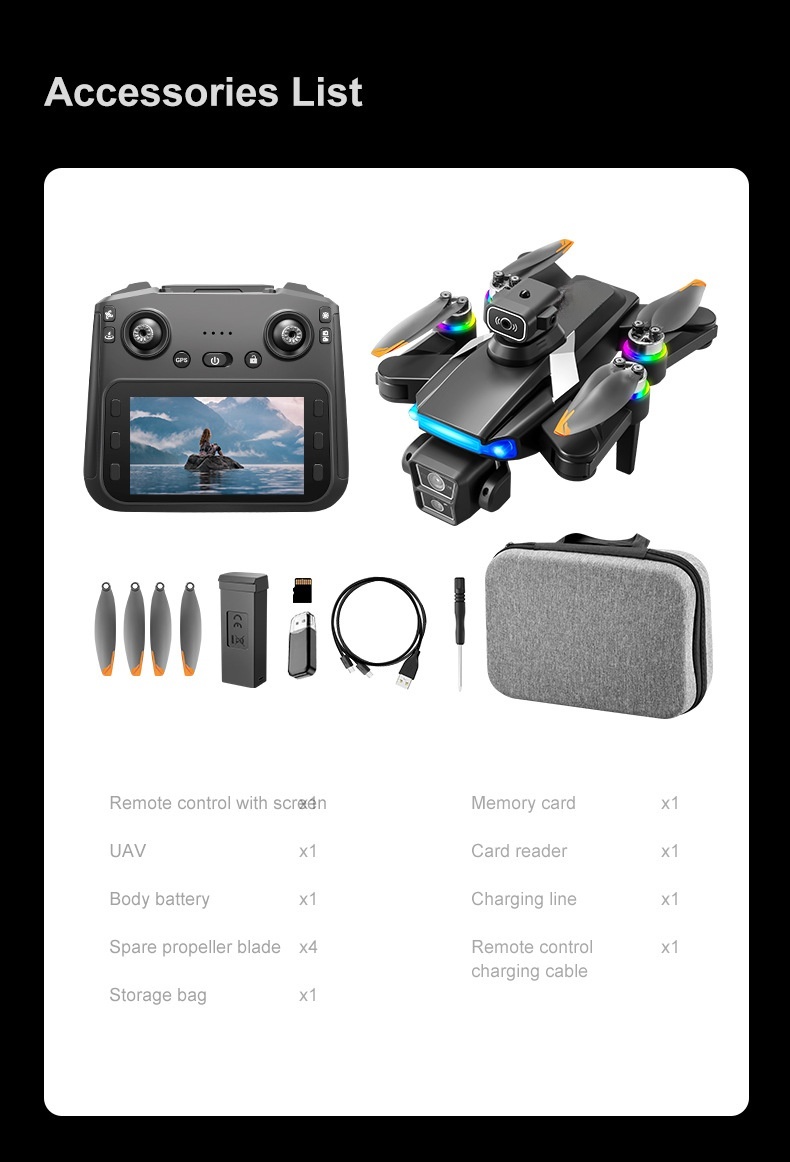 Cross-border 872 drone brushless with 4.5-inch screen remote control GPS obstacle avoidance high-definition aerial photography remote control aircraft pic 18