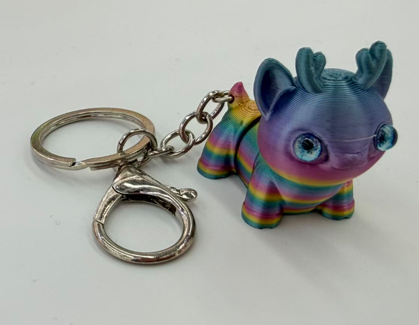 3D打印钥匙扣挂件可爱小鹿可活动关节3D打印小商品详情3