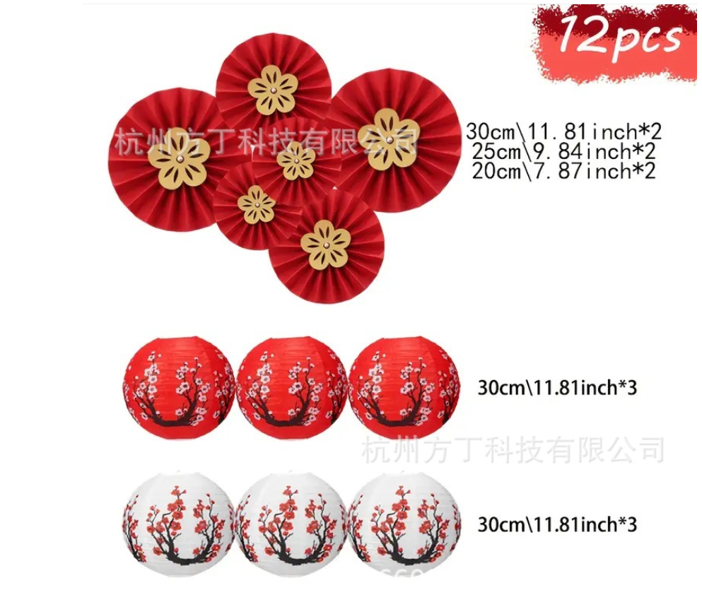 灯笼/新年灯笼/植绒小灯笼/大红灯笼吊灯/塑料纸灯笼细节图