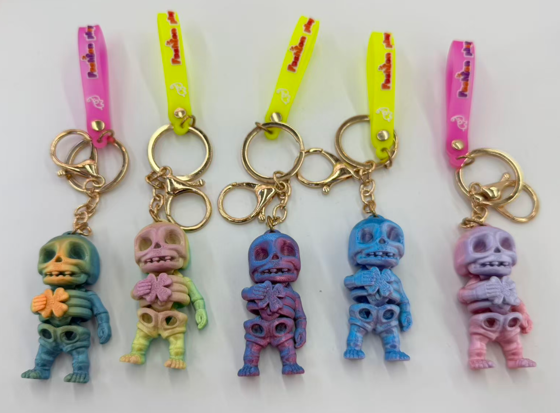 3D printed keychain Skull Man series toys, multi-color pendant accessories pic 1