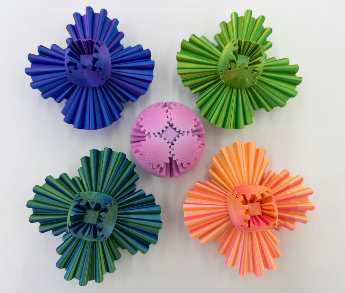 13CM3D打印解压创意齿轮球指尖球齿轮花立体魔方旋转空间儿童玩具