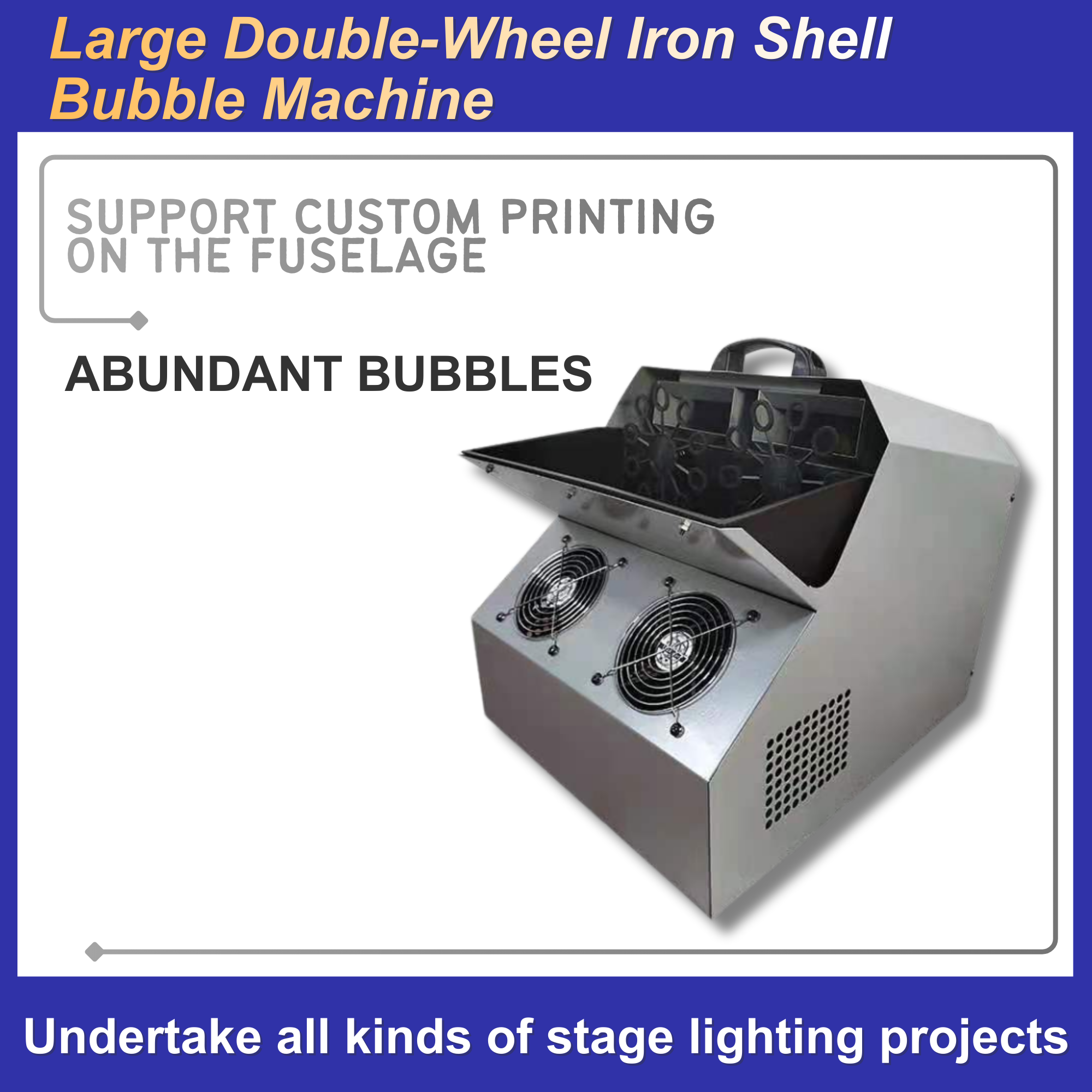 Stage Remote Control Double-Wheel Large Bubble Machine, Indoor And Outdoor Festival Bubble Blower, Bar, Internet Celebrity, Large Wedding Event, Music Festival Event, Bar, Nightclub To Create Atmosphere, Commercial Bubble Machine Manufacturer Wholesale Item Picture