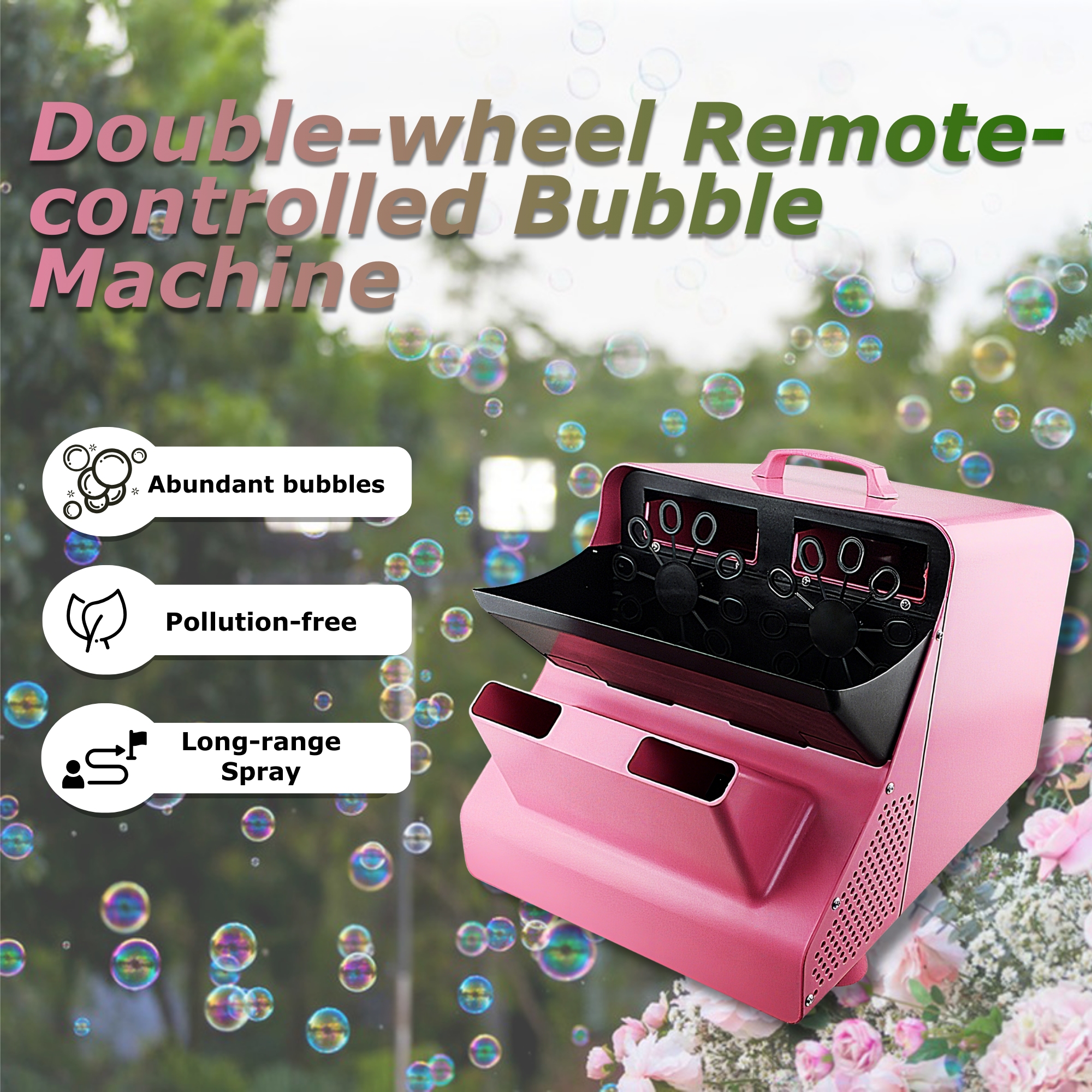 舞台遥控双轮大泡泡机室内外节庆吹泡机酒吧网红大型婚庆活动音乐节活动酒吧夜店营造氛围商用泡泡机厂家批发