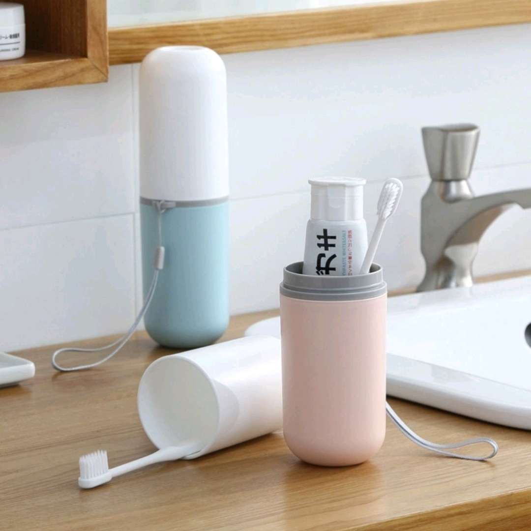 Q35-QY6165 Travel Toothbrush Box, portable toothbrush storage box for business trips, Toothbrush Cup, mouthwash Cup, Toiletry cup