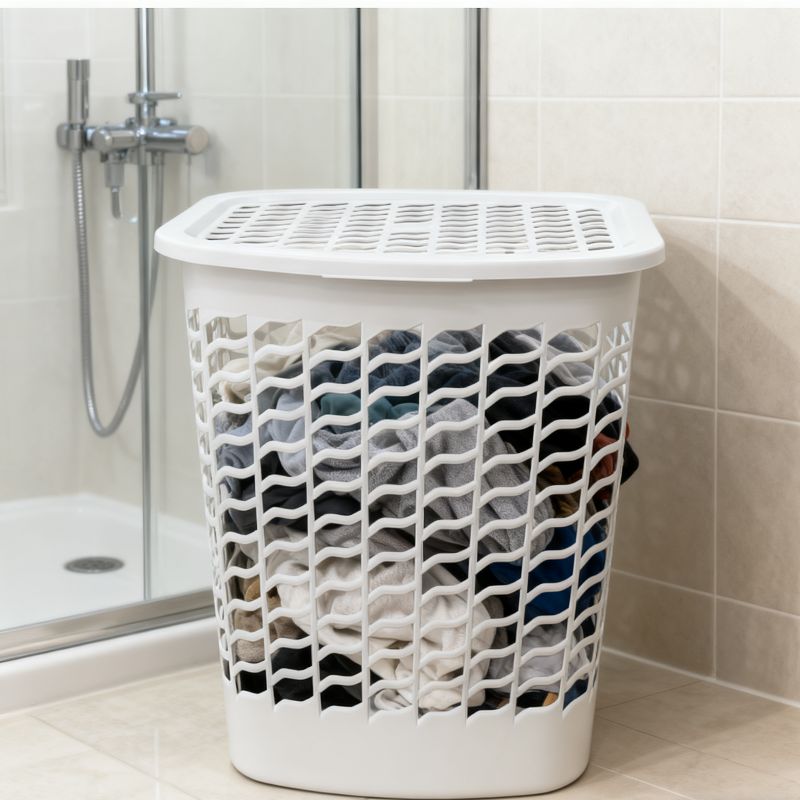 2025 New model with a covered dirty clothes basket, multi-functional portable storage basket, large-capacity home bathroom storage details Picture