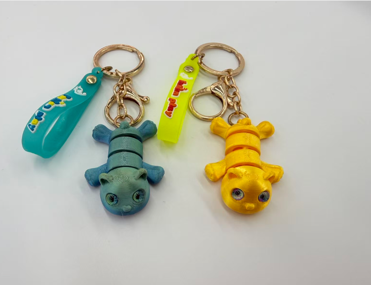 3D printed animal series keychain with movable joints and cute pendants