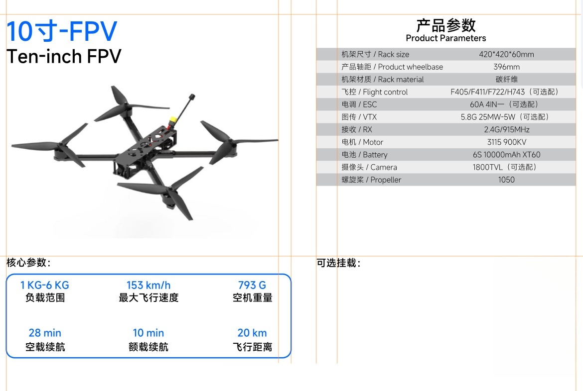 无人机厂家直供7寸fpv5.8GELRS无人机航拍机详情16