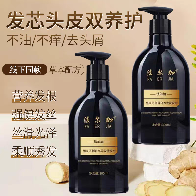 法尔加黑灵芝何首乌养发洗发水南京同仁堂乌珍坊防脱固发洗发水