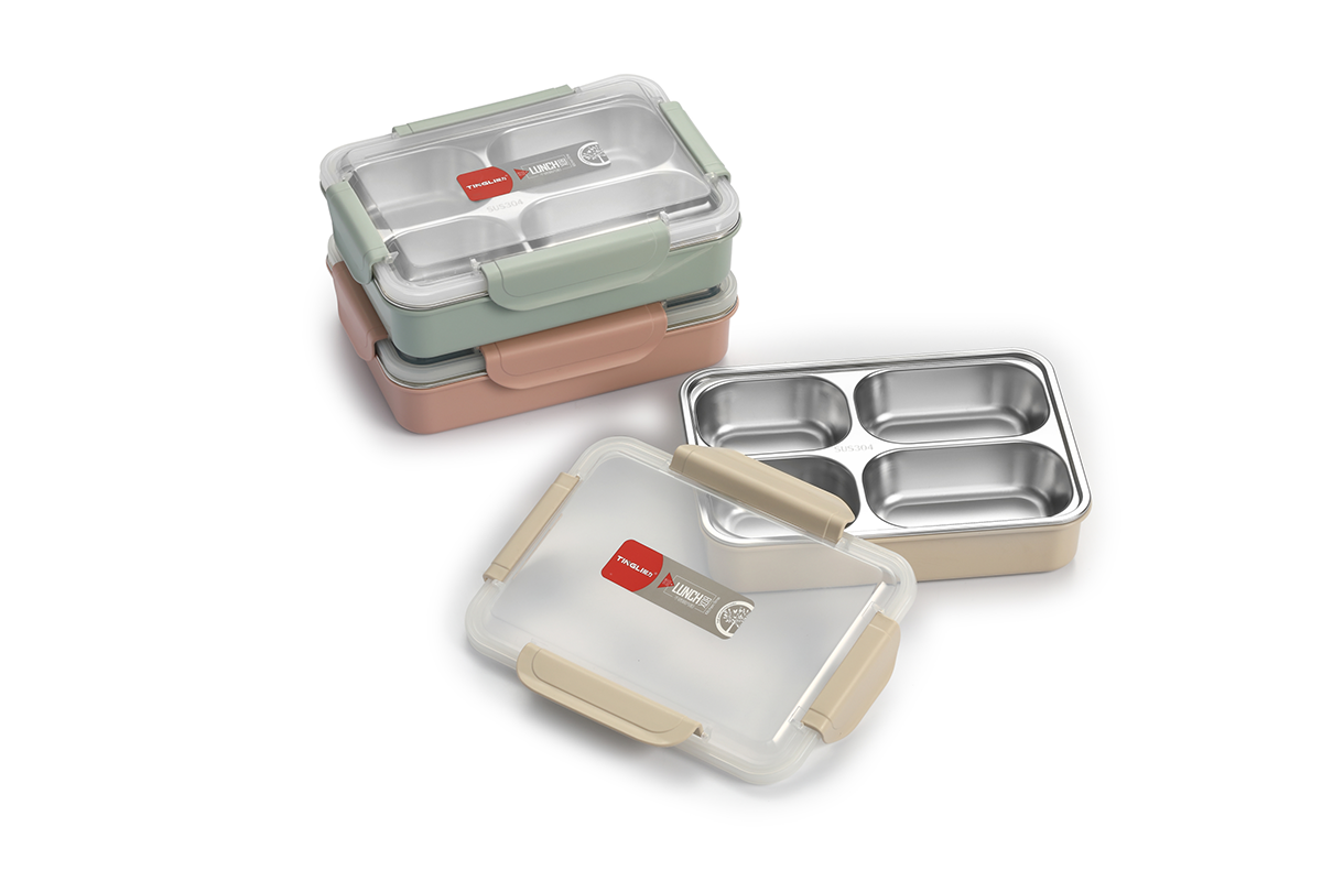 304 不锈钢多格分隔饭盒 密封保鲜便当盒 上班族学生便携分格餐盒 食堂打饭餐盒s详情2