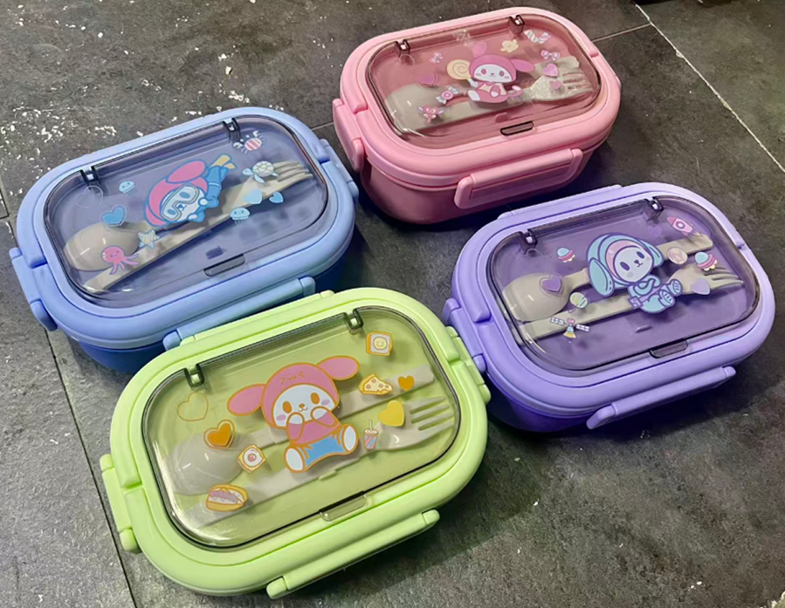 卡通玉桂狗分隔饭盒 可爱便携带餐具餐盒 学生少女心保鲜便当盒详情2