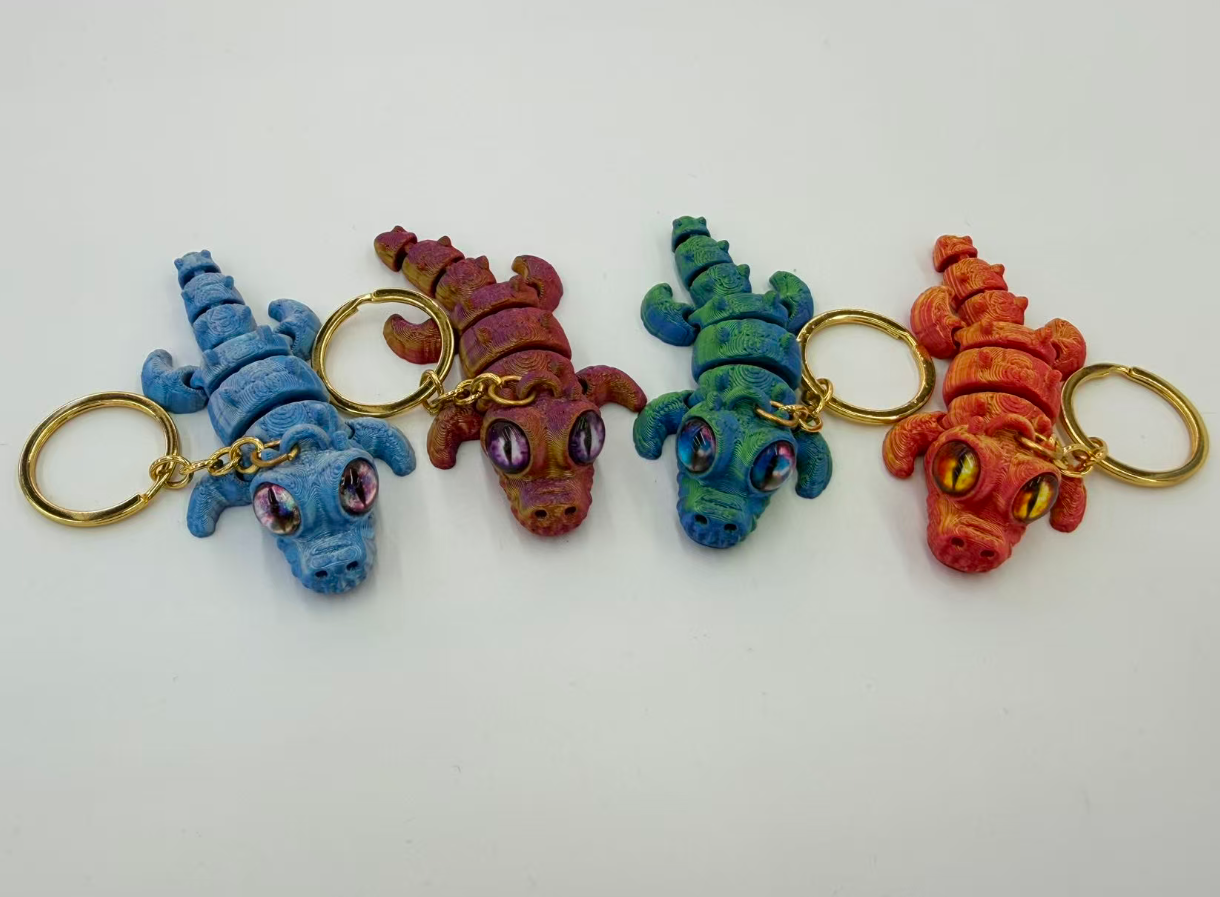 可爱3D小鳄鱼钥匙扣关节灵活可当挂件小玩具礼物背包挂件