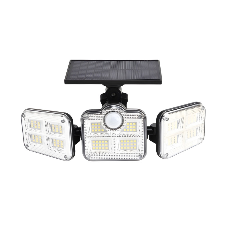 Solar 122LED three-head split sensor outdoor courtyard lamp, garden lamp, outdoor waterproof street lamp, outdoor wall lamp pic 5