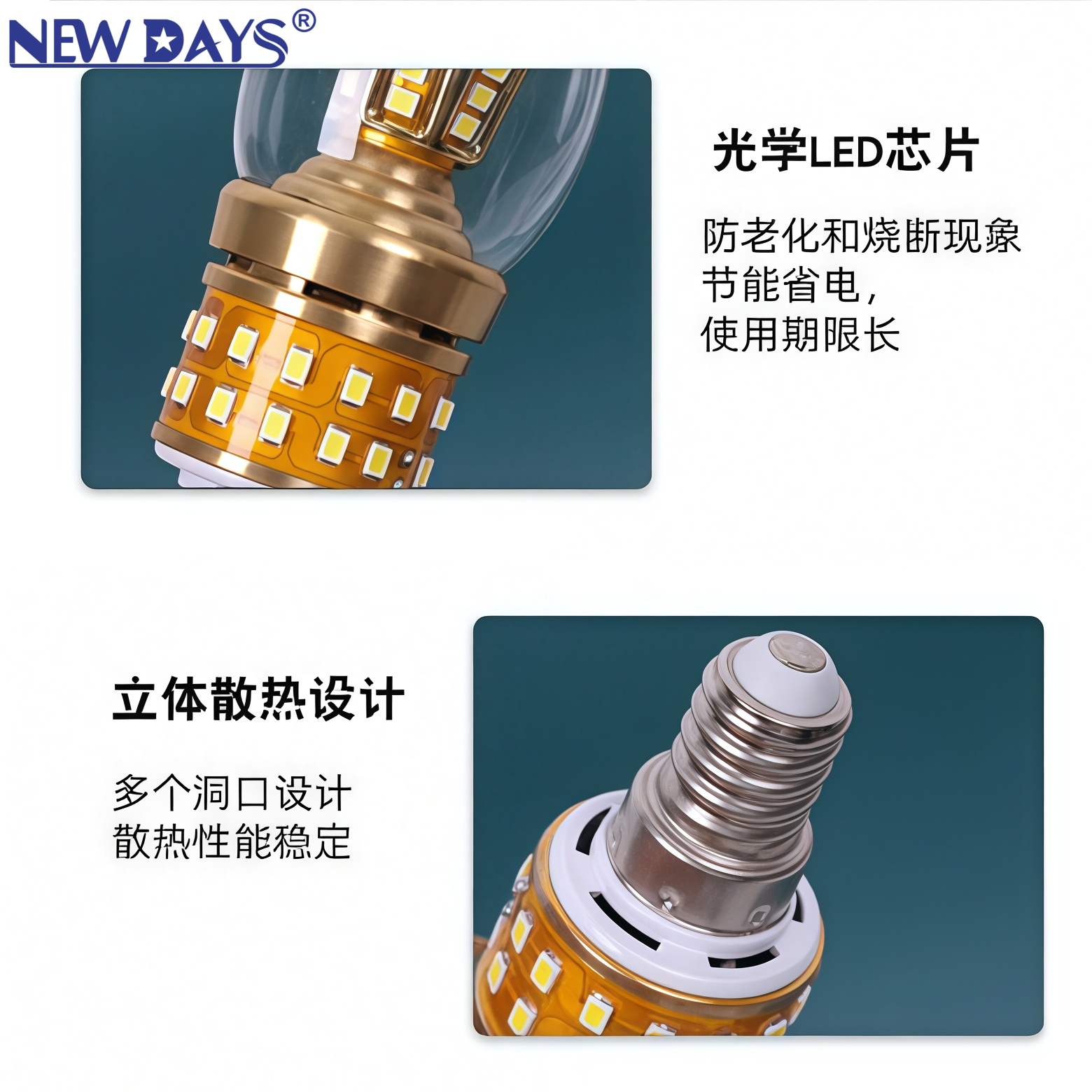 NEWDAYS marca cross-border nuevo tirador de cola lámpara de filamento E27 hogar tornillo retro americano ahorro de energía resaltado bombillas super larga duración en stock venta caliente Application Scenario