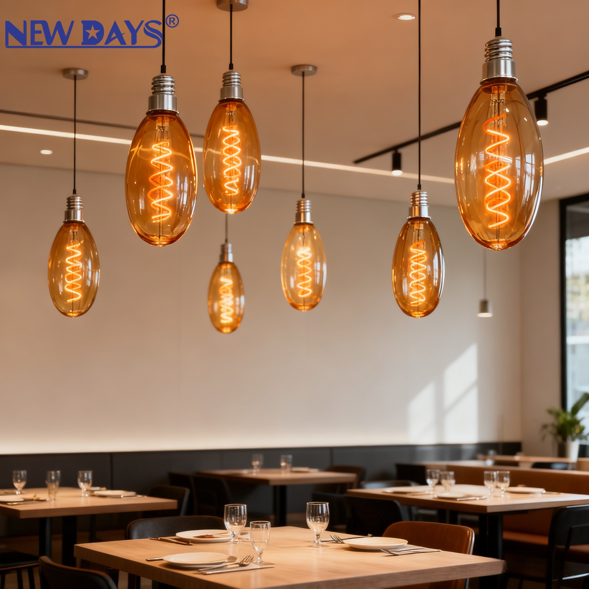 NEWDAYS brand cross-border creative oval bulb, brown filament lamp E27 household screw-type retro American energy-saving high-brightness bulb, ultra-long battery life, limited-time discount bulb