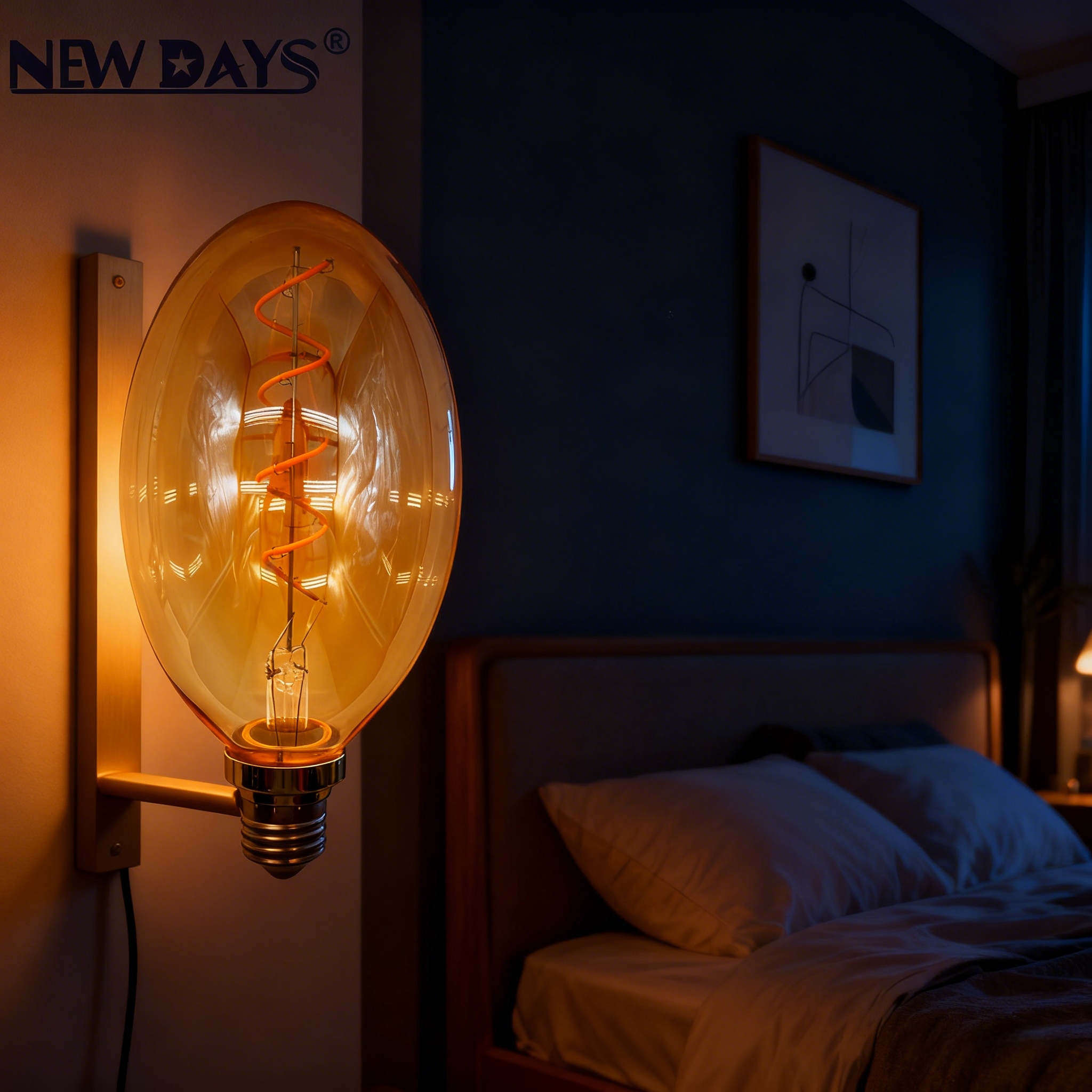 NEWDAYS brand cross-border creative oval bulb, brown filament lamp E27 household screw-type retro American energy-saving high-brightness bulb, ultra-long battery life, limited-time discount bulb details Picture