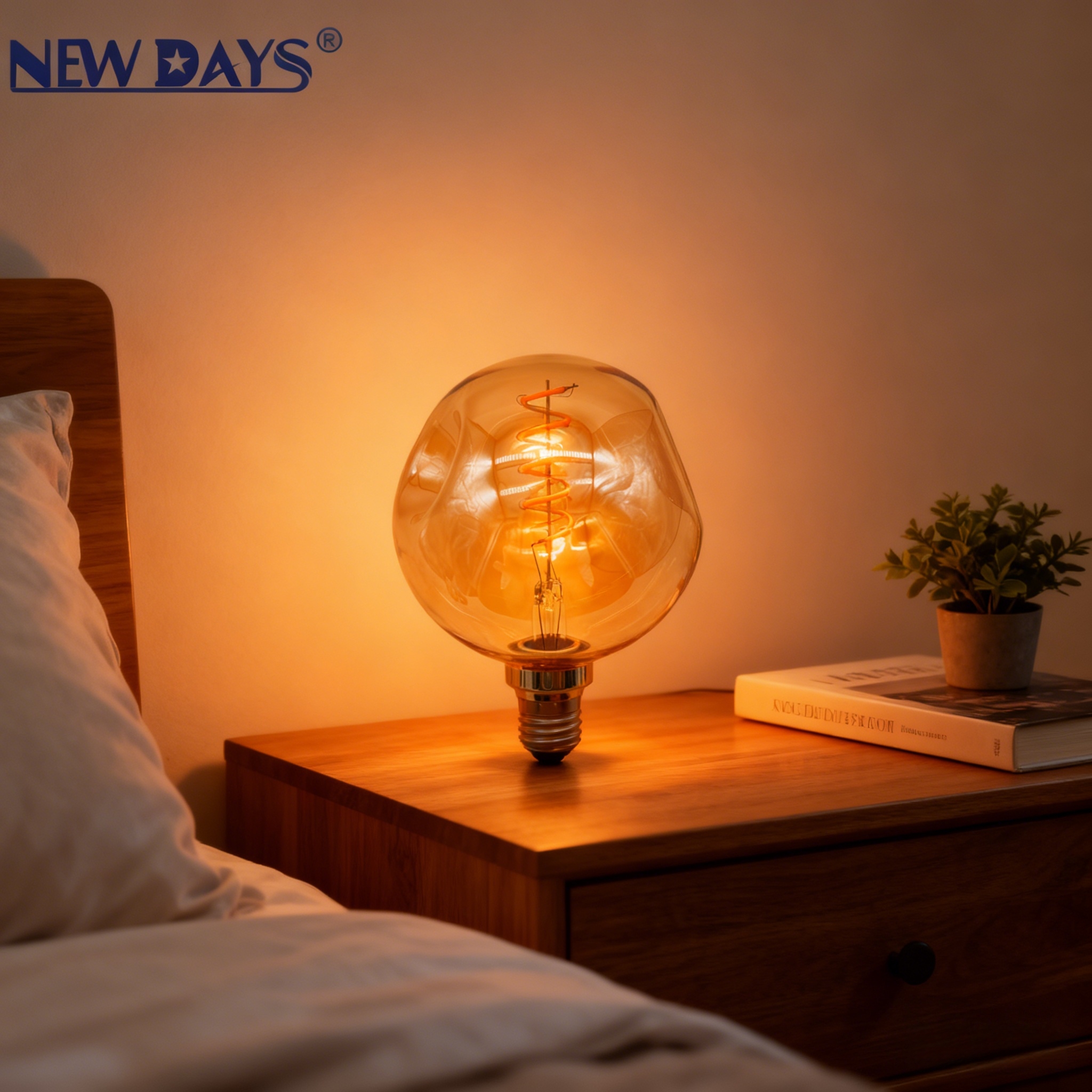 NEWDAYS brand cross-border creative light bulb, brown filament lamp E27, household screw-type retro American energy-saving high-brightness bulb, ultra-long battery life, hot sale in stock details Picture