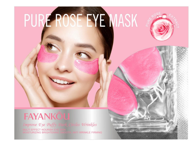 11月跨境新品FAYANKOU玫瑰多效滋养提亮眼膜（外文版）7.9g贴片眼膜批发详情1