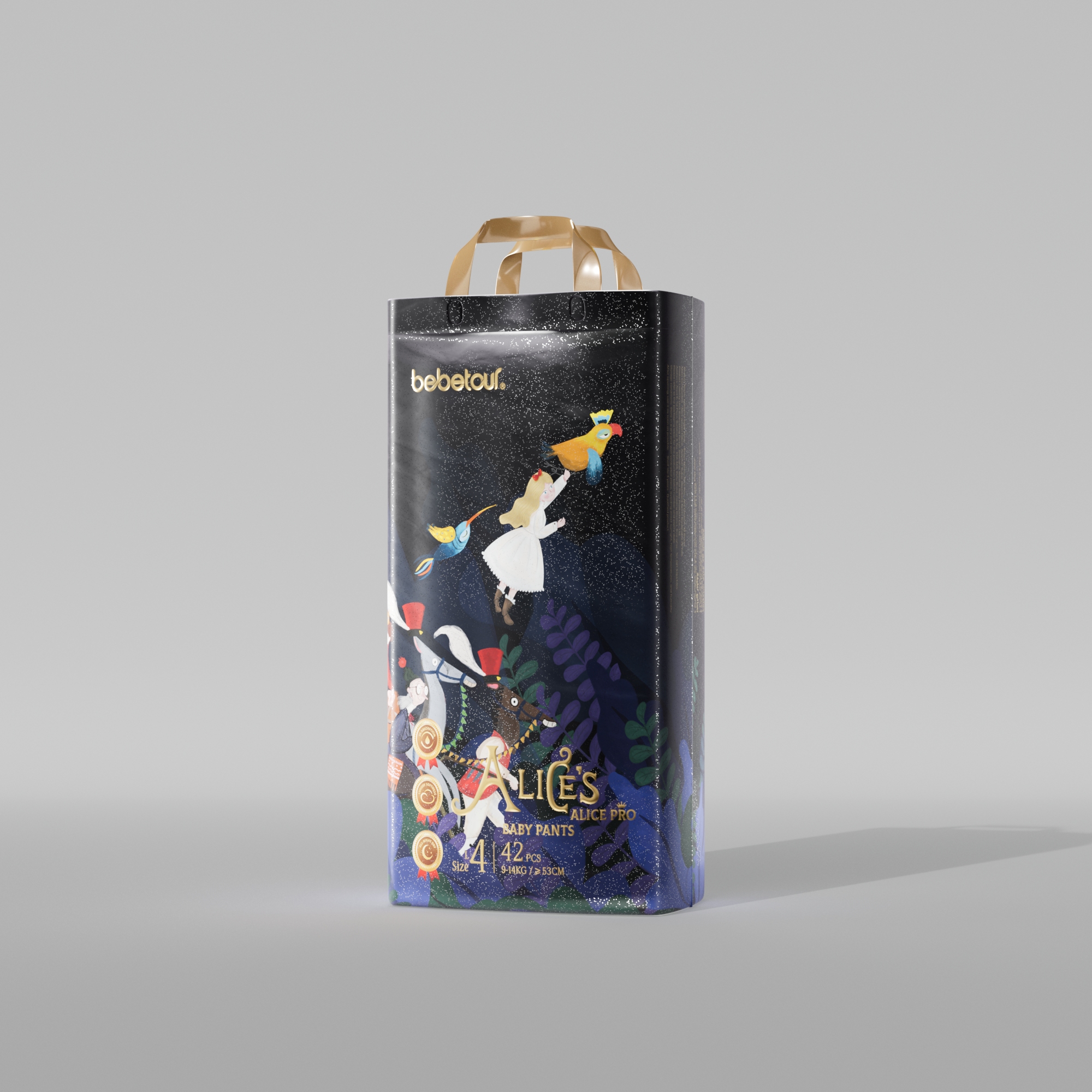 bebetour爱丽丝拉拉裤宝宝专用超薄透气纸尿裤婴儿夜用尿不湿