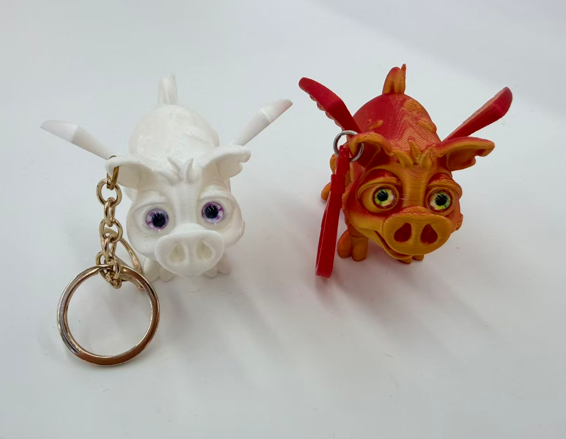 3D打印可爱飞猪钥匙扣挂件创意趣味配饰