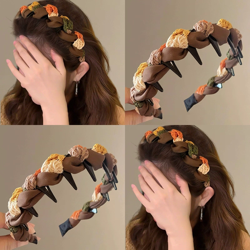 Sweet and versatile toothed comb, anti-slip hairband, high top hairpin, headband and hair accessory for women's daily wear, 2025 autumn/Winter new style