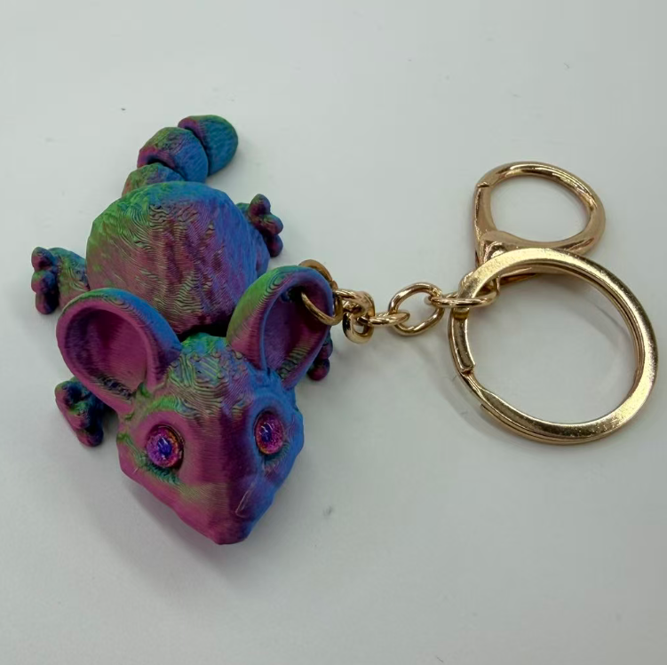 3D打印呆萌老鼠可爱模型仿真动物钥匙扣背包挂件详情3