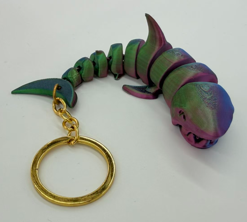 3D打印鲨鱼钥匙扣创意手办动物关节可活动配饰详情5