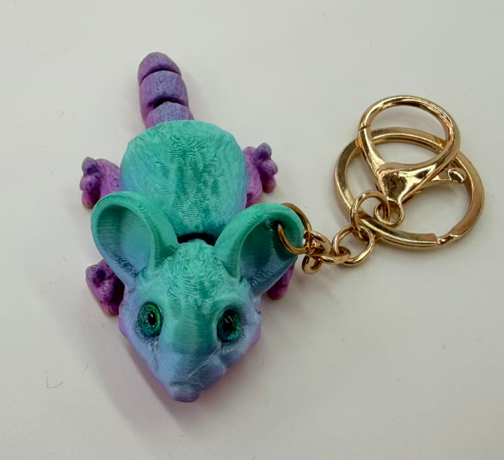 3D打印呆萌老鼠可爱模型仿真动物钥匙扣背包挂件详情2