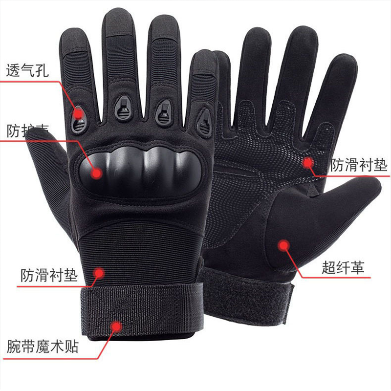 Men's hard-shell protective long-finger anti-slip and wear-resistant tactical gloves for sports training, mountaineering and combat, half-finger tactical gloves details Picture