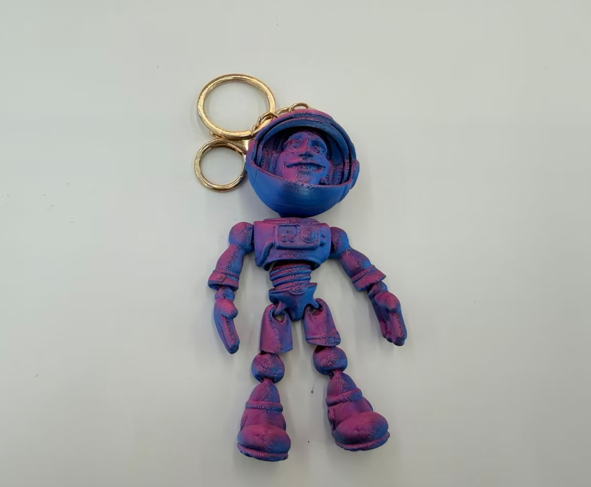 3D printed astronaut joint movable handicraft gift creative keychain details Picture