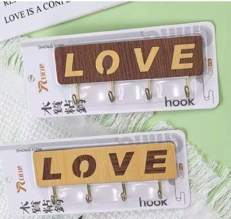 431love英文免打孔家用挂衣架壁挂式墙上排钩收纳置物架挂衣服详情图3