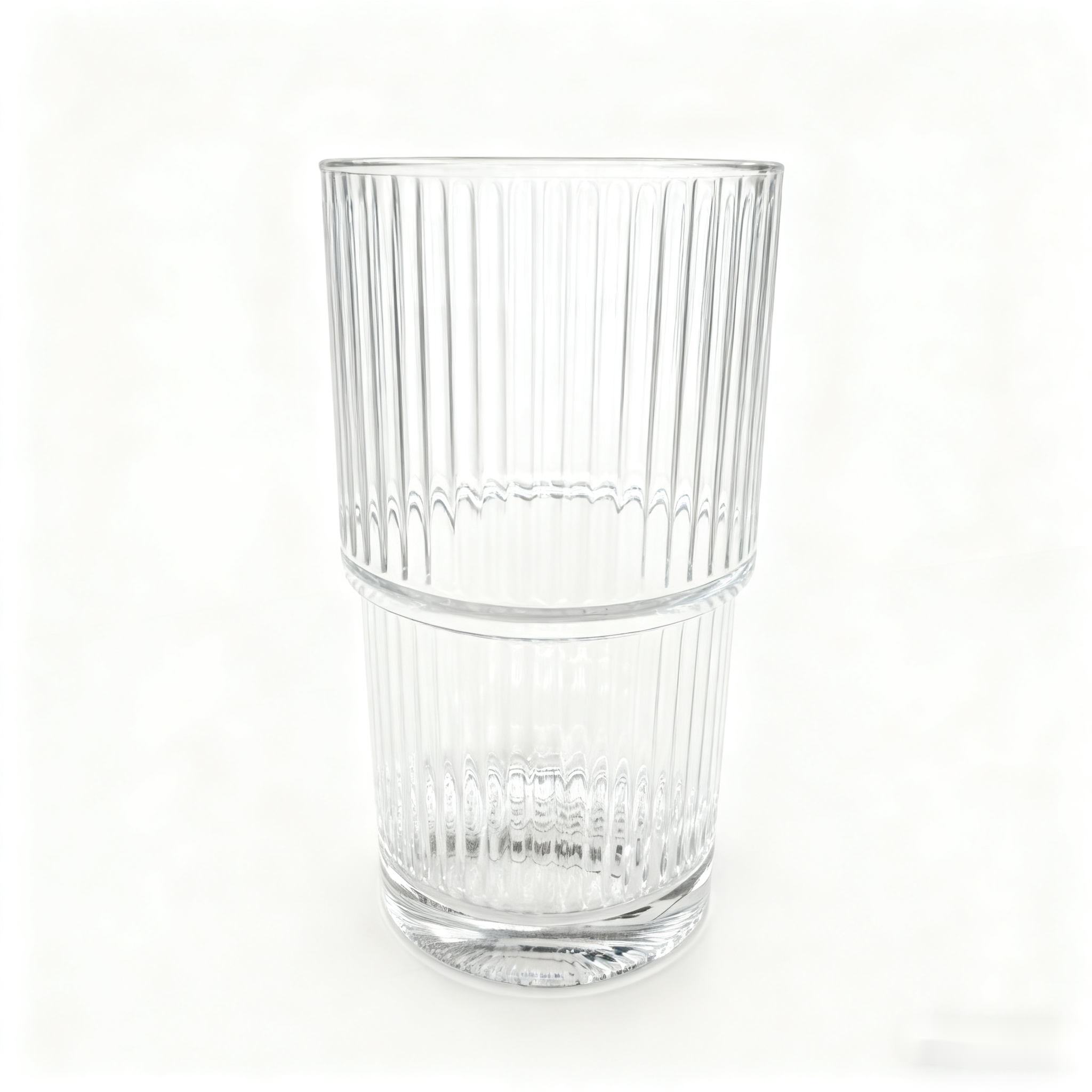 玻璃杯/竹节杯/玻璃杯杯子/玻璃小熊杯/玻璃杯子白底实物图