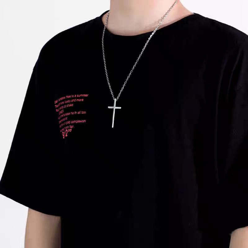 男士金银项链吊坠义乌饰品首饰珍珠项链水钻瓜链项链详情图4