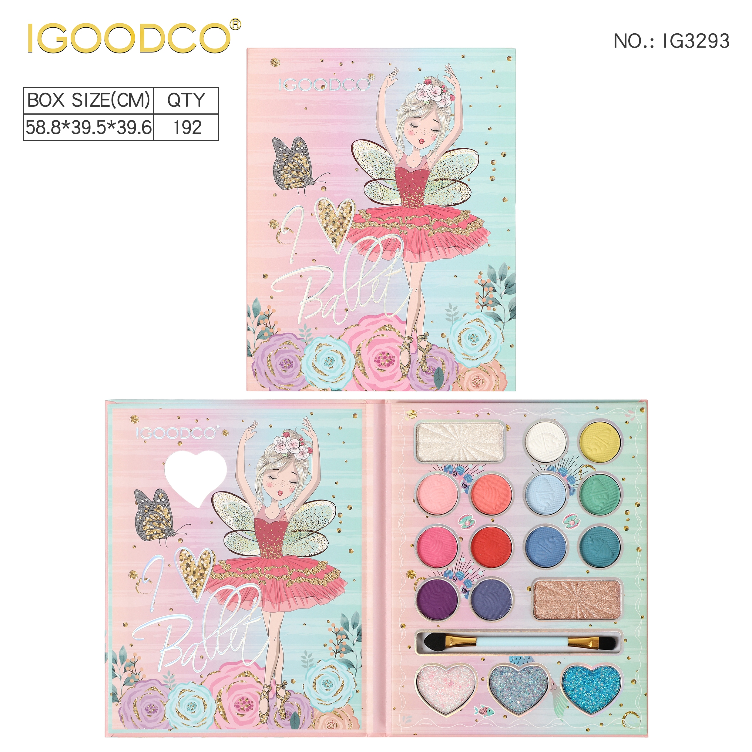 外贸跨境IGOODCO系列芭蕾女孩17色亮色眼影盘批发