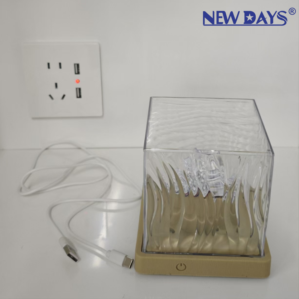 أضواء مربعة مربعة للشفق القطبي الشمالي من طراز Newwdays العابرة للحدود لمصابيح القمر RGB، مصابيح باردة محمولة ثلاثية الأبعاد تعمل على تهيئة الجو في المنزل details Picture
