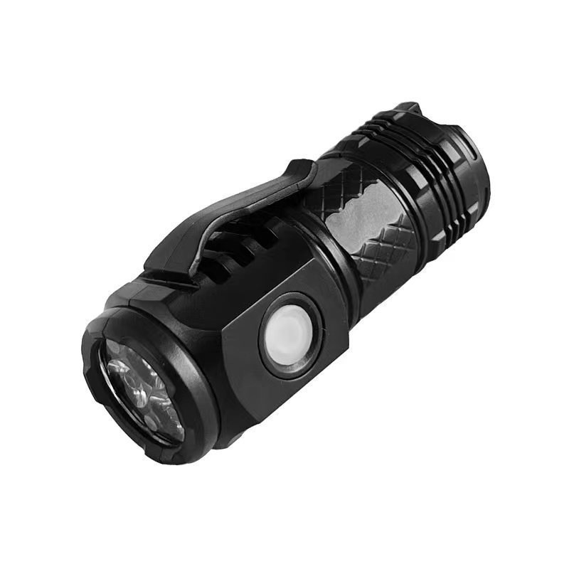 Three-eyed Little Monster flashlight, mini with side light, charging, strong light magnetic attraction, flashing pen clip, ABS small flashlight pic 9