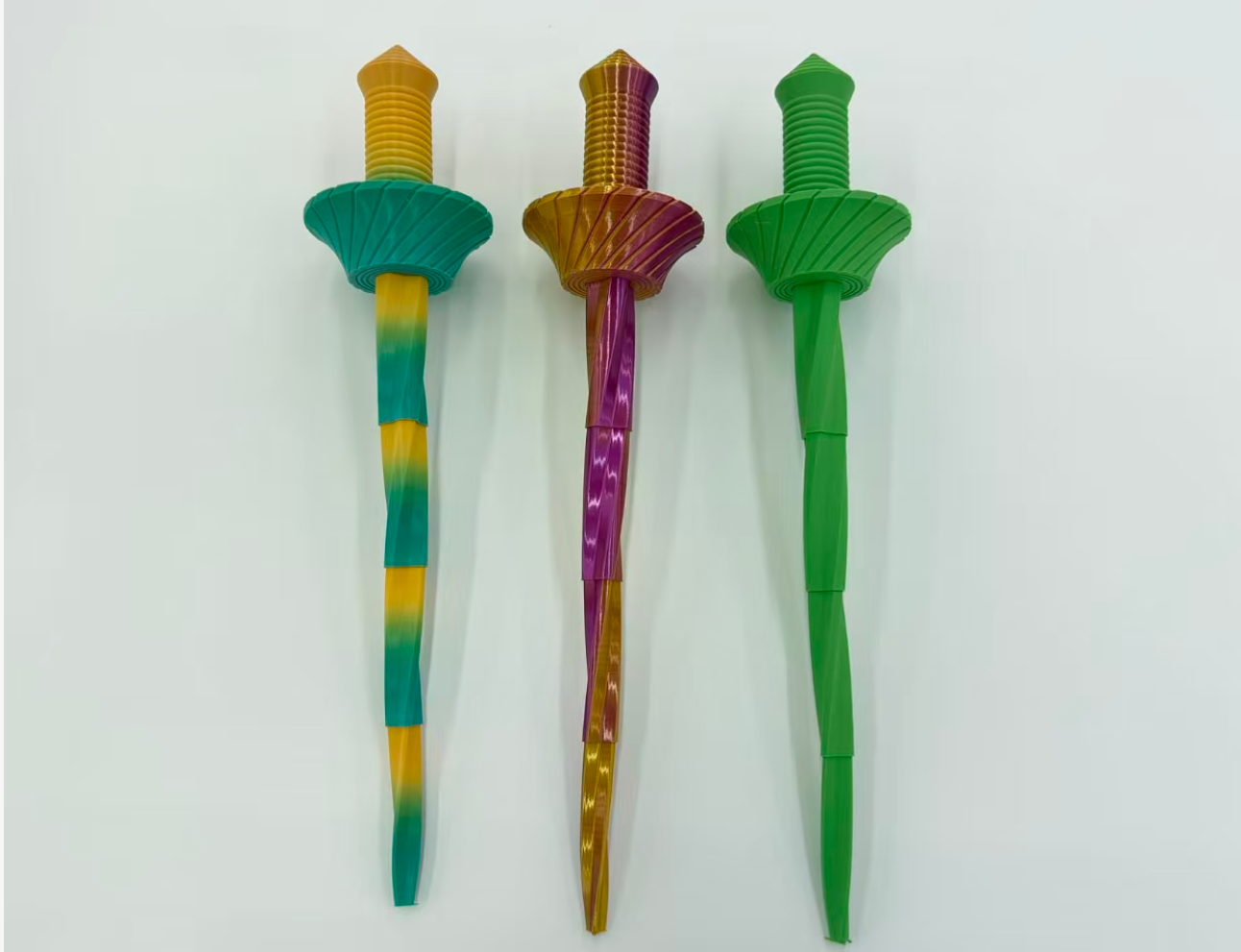 42cm3D打印伸缩剑旋转螺旋伸缩剑创意玩具