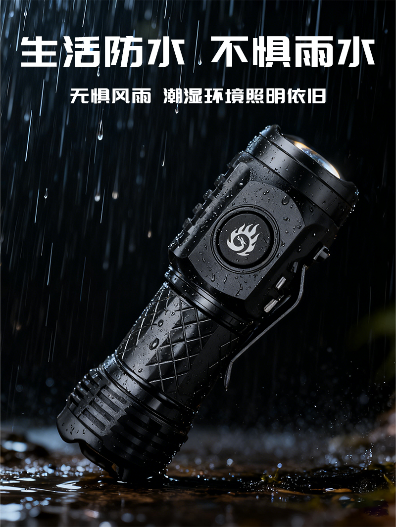 New high-intensity three-eyed monster flashlight with high-brightness wick, a portable and multi-functional outdoor LED flashlight for home use pic 6