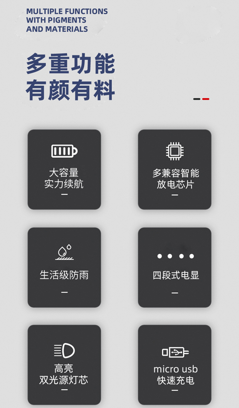 Outdoor sports fast-charging large-capacity portable camping lamp, patrol fishing lamp, hand-held high-power camping lighting lamp pic 6