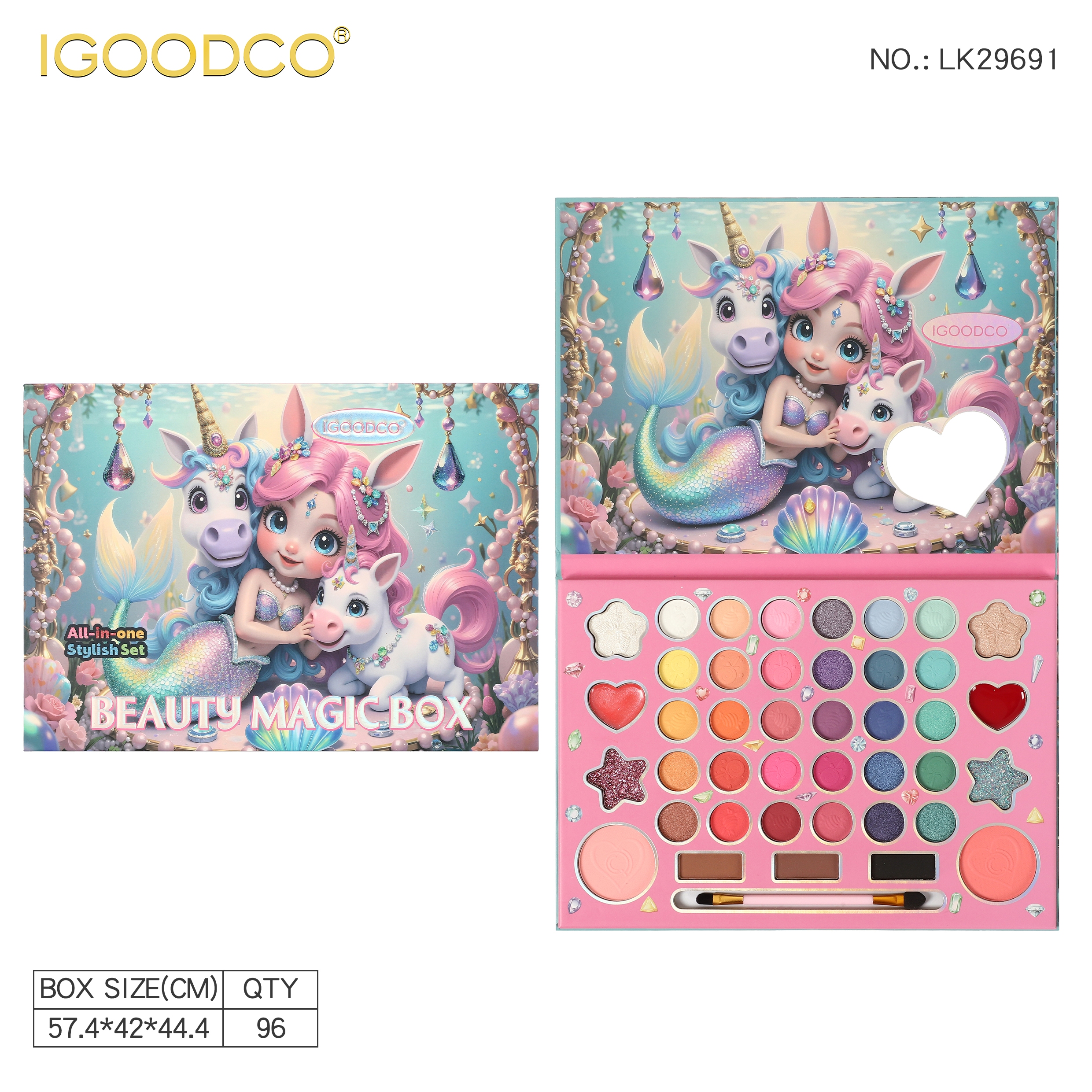 外贸跨境IGOODCO系列人鱼公主41色亮色眼影盘批发