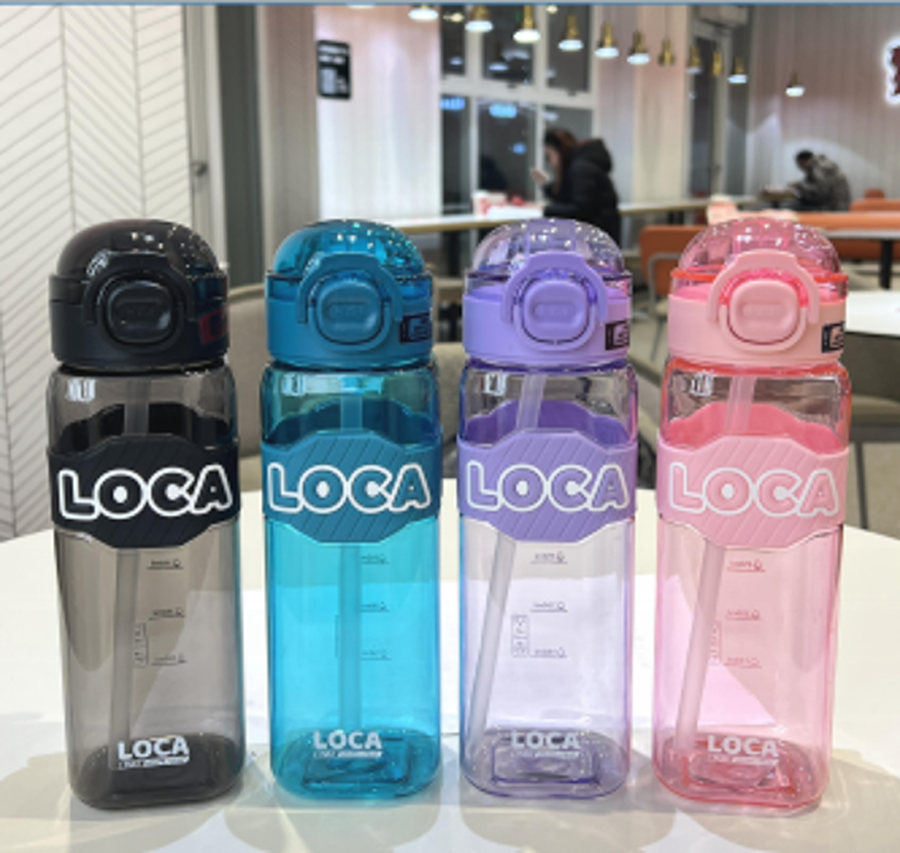 「LOCA撞色吸管水杯 潮酷颜值便携杯 防漏大容量学生通勤随手杯」详情2