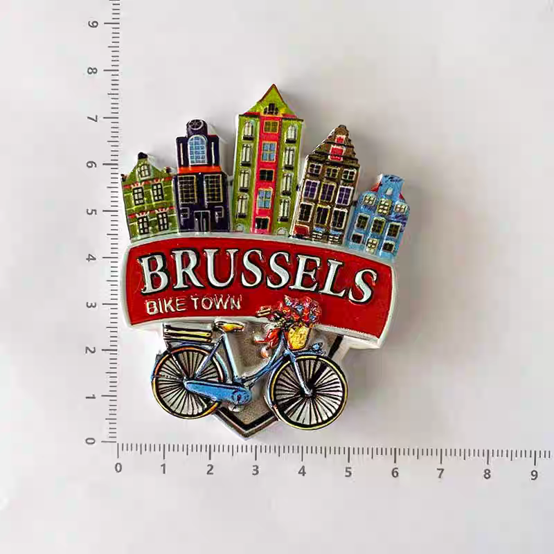 Exquisite and creative resin three-dimensional printing, colorful buildings, city fridge magnets, magnetic stickers, tourist souvenirs, three-dimensional exquisite handicrafts from Brussels, Belgium detail image 6