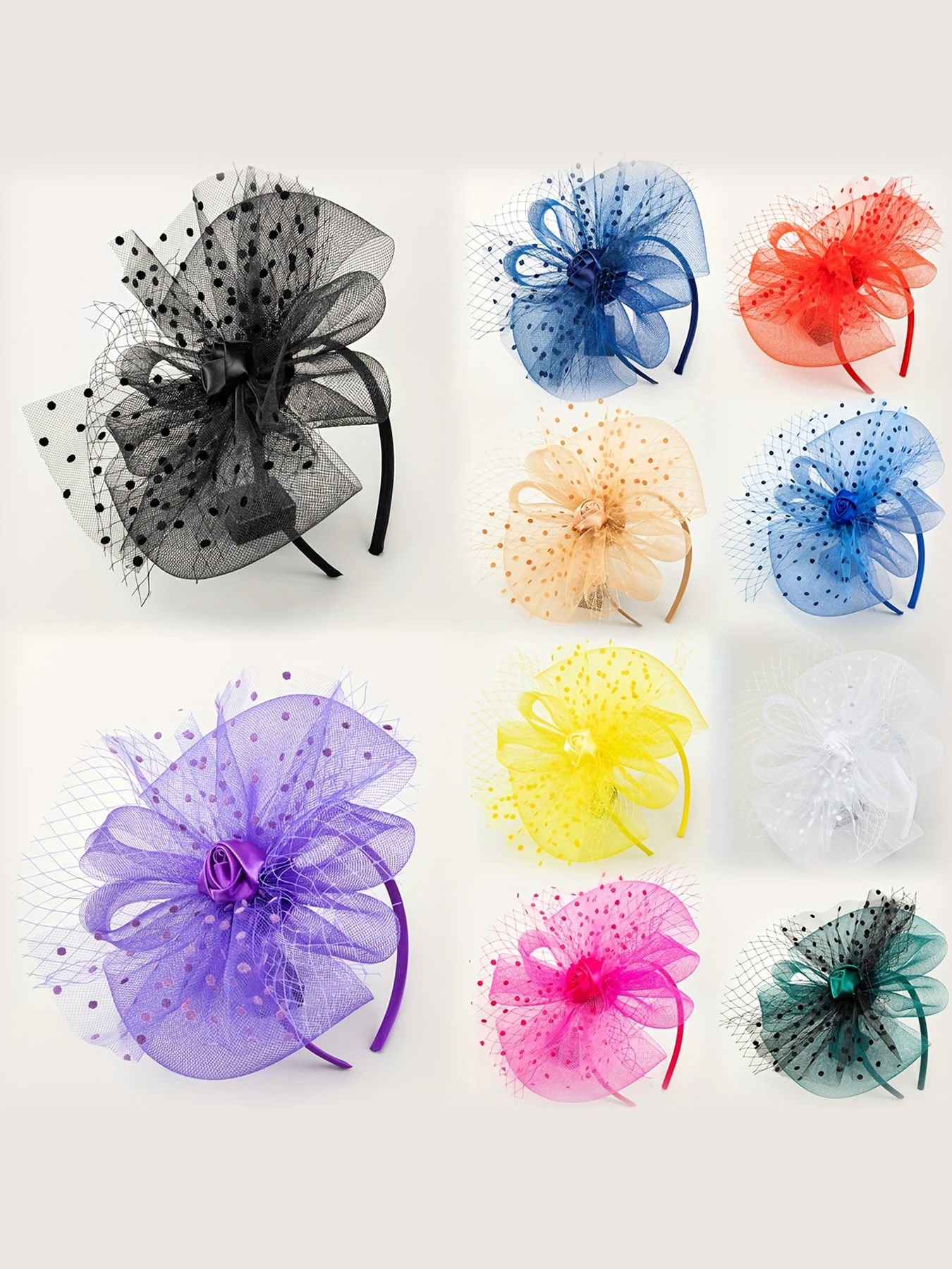 1件女士茶会头饰网状花朵丝带羽毛发饰 头带 圣诞万圣节 1920年代婚礼教堂舞会假面舞会鸡尾酒会