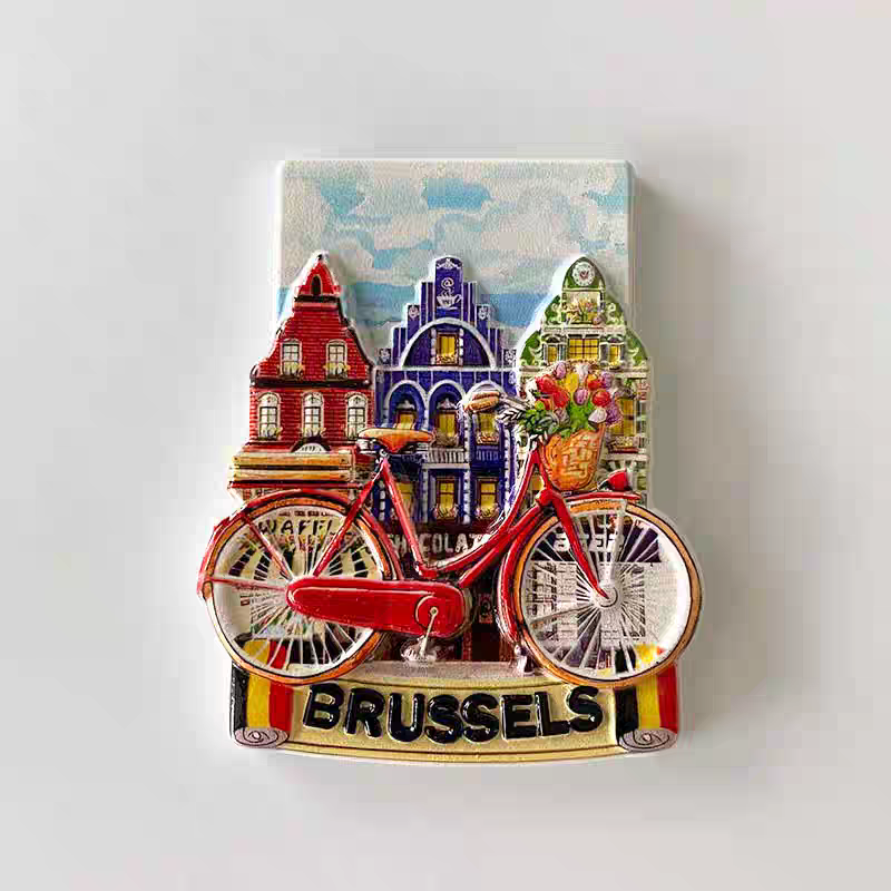 Exquisite and creative resin three-dimensional printing, colorful buildings, city fridge magnets, magnetic stickers, tourist souvenirs, three-dimensional exquisite handicrafts from Brussels, Belgium detail image 3