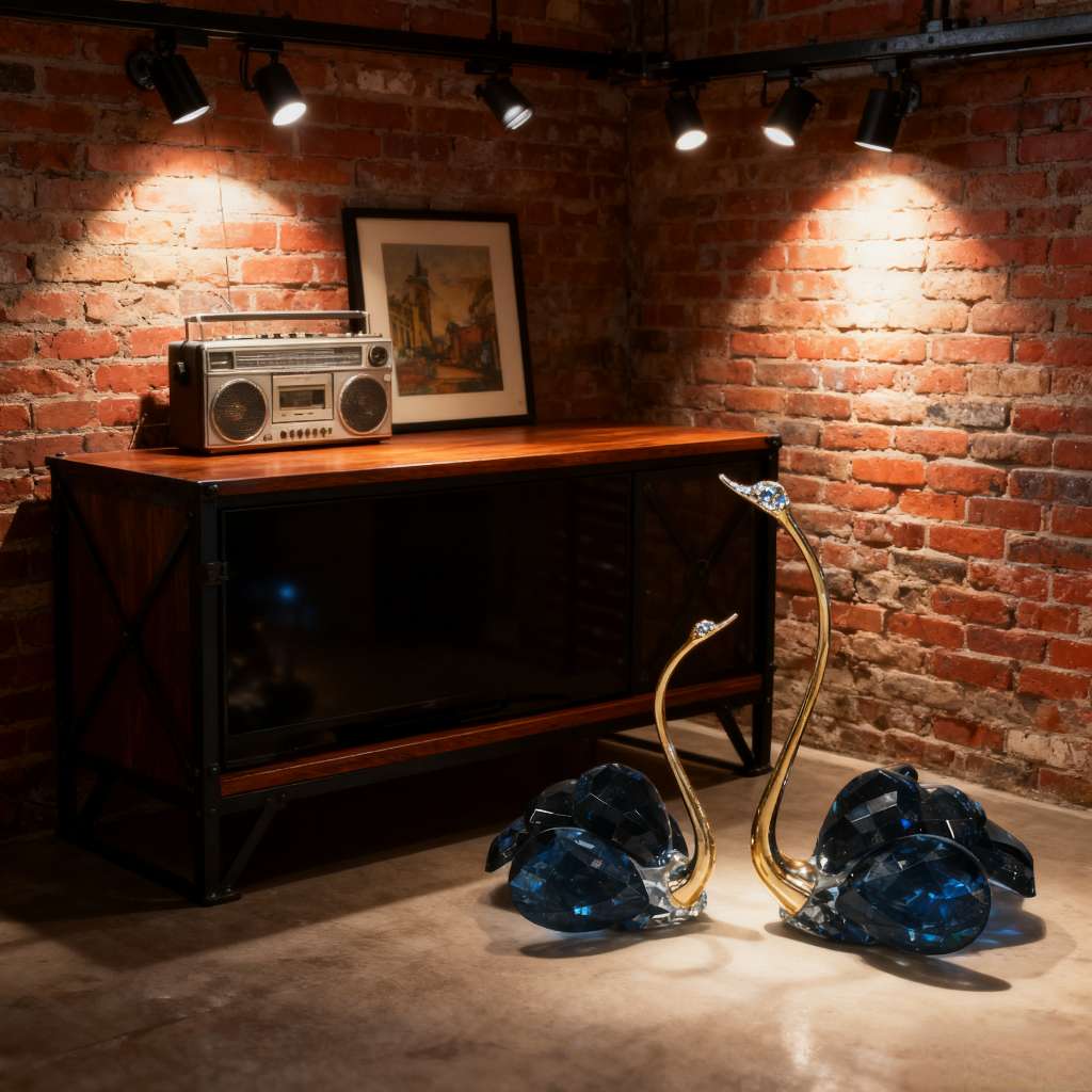 水晶工艺品礼品摆件水晶天鹅玻璃工艺品装饰品创意家居摆设酒店卧室摆件细节图