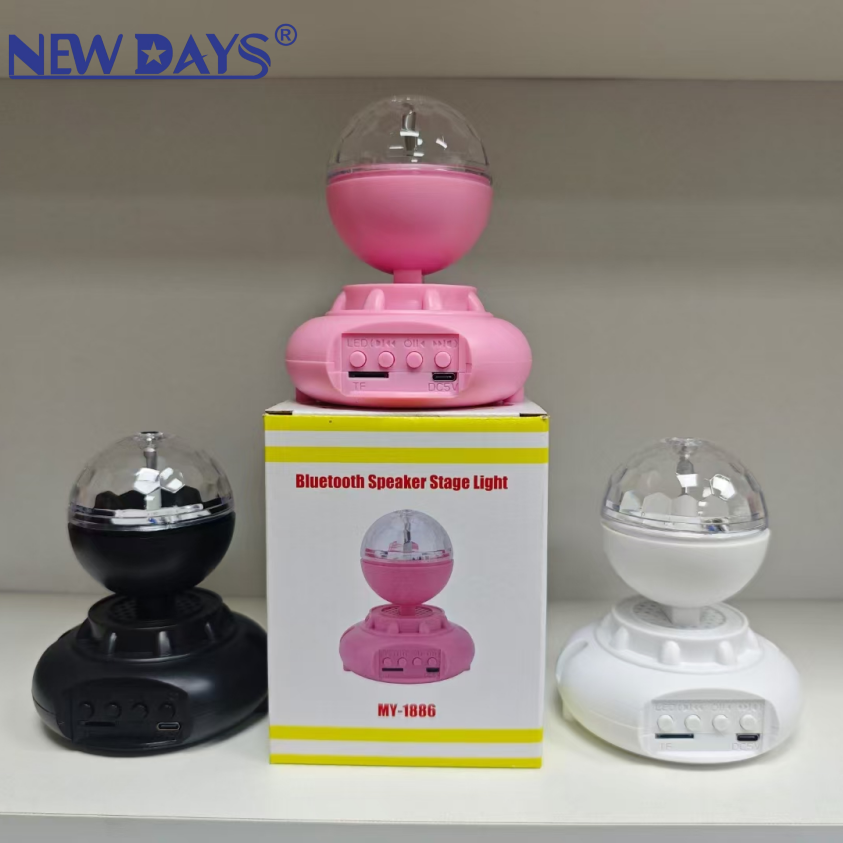 NEWDAYS brand's new cross-border rotating Bluetooth music stage light, projection light, moon light, RGB seven-color cool light, portable 3D surround home atmosphere light